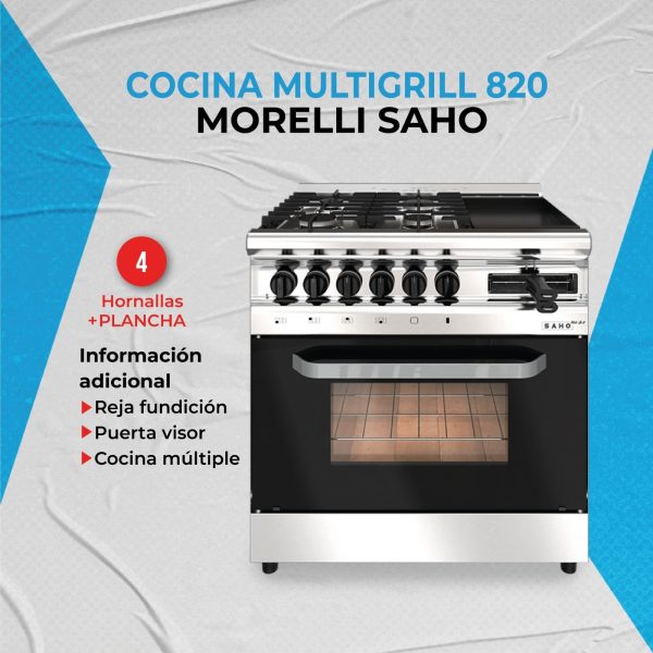 Cocina Morelli Kuma 820 5 Hornallas - Imagen 2