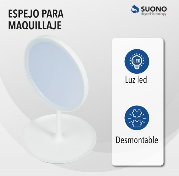 ESPEJO LED C/ BASE ORGANIZADORA SUONO - Imagen 2