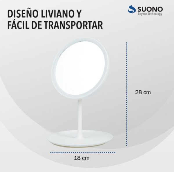 ESPEJO LED C/ BASE ORGANIZADORA SUONO - Imagen 3