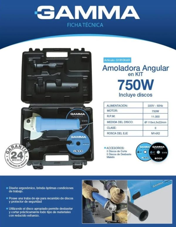 KIT AMOLADORA GAMMA 750w - Imagen 4