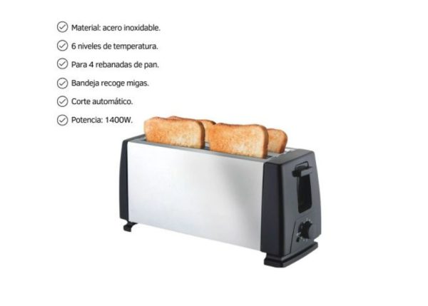 TOSTADORA ELECTRICA DINAX 1400W - Imagen 2
