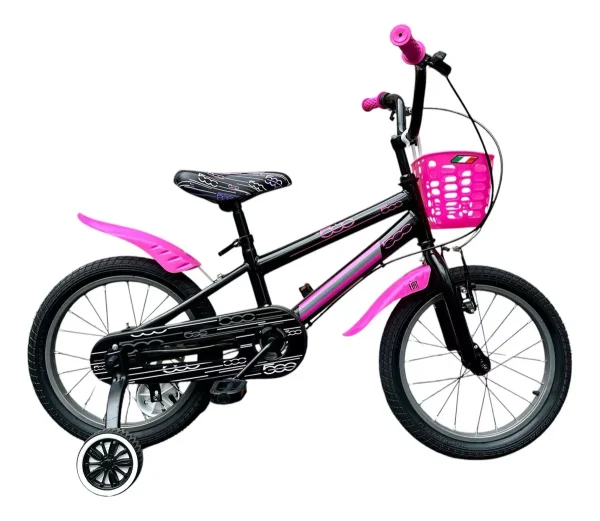 BICICLETA R16- RETRO C/CANASTO neg-fucs