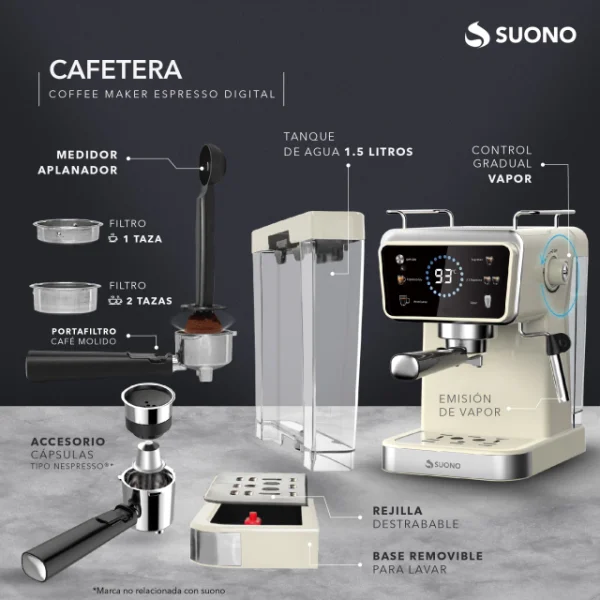 CAFETERA ESPRESSO MAKER DIG SUONO CREMA - Imagen 3